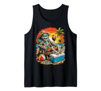 Divertente Spiaggia Scheletro Tropicale Tramonto Vacanza Design Canotta