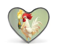 Divertente spilla a forma di cuore a forma di gallo birra, accessorio per abbigliamento, gioielli, regali per feste di nozze