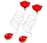 Divertente spilla a forma di rosa che spruzza l'acqua, 2 pezzi, spilla a forma di fiore nascosta, realistica, accessorio per costume per il pesce d'aprile, Halloween, cosplay, decorazioni per feste