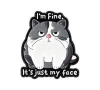 Divertente spilla con espressione sarcastica e scritta "I m Fine It" s Just My Face smaltata Sarcastica Spilla smaltata
