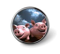 Divertente spilla rotonda 3D Piggies spilla carina cappelli giacche decorazione personalizzata spilla abbigliamento gioielli accessori per festa di nozze regalo