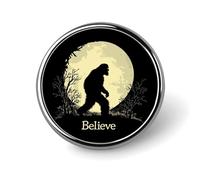 Divertente spilla rotonda Bigfoot Sasquatch Luna Piena Spilla Spilla Spilla Distintivi per Zaino, Giacche, Cappelli Decorazione
