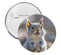 Divertente spilla rotonda personalizzata a forma di scoiattolo, grande, adatta per insegnanti, infermieri, medici, personale, accessori regalo per feste, 20PCS, Plastica, plastica