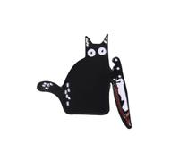 Divertente spilla smaltata a forma di gatto con scritta "I Am Small And Sensitive But Also Fight Me" "I Do What I Want", Metallo, metallo.
