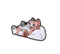 Divertente spilla smaltata a tema gatto, accessori per abbigliamento alla moda da utilizzare per l'uso quotidiano, feste, eventi e abiti creativi, gioielli a tema animale, フリーサイズ