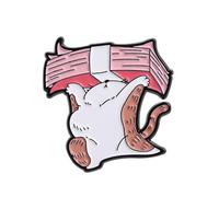 Divertente spilla smaltata a tema gatto alla moda in lega accessorio per abbigliamento quotidiano feste eventi e abiti creativi multiuso accessori a tema gatti, Misura unica, come descritto