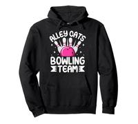 Divertente Squadra di Bowling retrò Alley Cats Felpa con Cappuccio