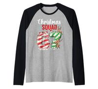 Divertente Squadra Natalizia da Abbinare a Una Festa di Natale in Famiglia Maglia con Maniche Raglan