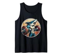 Divertente squalo sollevamento pesi palestra allenamento bodybuilder Canotta