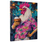 Divertente stampa artistica da parete su tela, motivo tropicale dai colori vivaci, decorazione per la casa con animali stravaganti per soggiorno, camera da letto, cucina, senza cornice, 40,6 x 50,8 cm