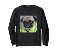 Divertente Stanco Triste Pug Dog Worker Meme sfocato Maglia a Manica