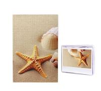 Divertente stella marina e conchiglie sulla spiaggia Puzzle 1000 pezzi puzzle personalizzato puzzle in legno immagine puzzle per adulti foto puzzle arte appeso alla parete decorazione per compleanno