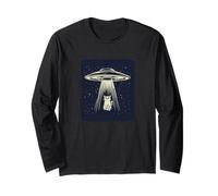 Divertente storia di UFO e Cat per gli appassionati di spazio Maglia a Manica