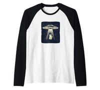 Divertente storia di UFO e Cat per gli appassionati di spazio Maglia con Maniche Raglan