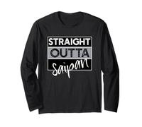 Divertente Straight Outta Saipan Maglia a Manica
