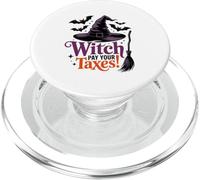 Divertente strega di Halloween paga le tasse PopSockets PopGrip per MagSafe