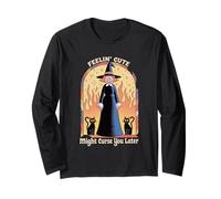 Divertente Strega Halloween Zucca Feelin Carino Maledizione Donne Uomini Maglia a Manica