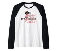 Divertente Strega Nera malvagia Cioccolato melanina Streghe Halloween Maglia con Maniche Raglan