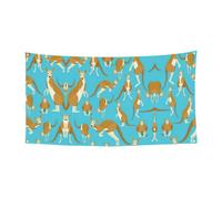 Divertente striscione decorativo con canguro e zoo con stampa Holloween, cartello per celebrazioni, facile da appendere con corde, 1 confezione