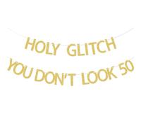 Divertente striscione per 50° compleanno, 50 is fine when you look 39, decorazioni per 50° compleanno per donne e uomini, pre-incordato