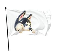 Divertente striscione per cani con cucciolo di husky, 9 x 1,5 m, decorativo, per casa, esterni, interni, feste
