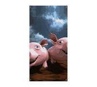 Divertente striscione per porta 3D con maiali di benvenuto primavera estate copertura per porta da appendere bandiera portico segno per porta d'ingresso decorazioni stagionali per feste per interni ed