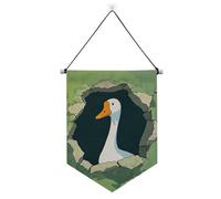 Divertente striscione verde da parete a forma di oca da appendere con asta telescopica, bandierine per feste all'aperto, decorazioni per porte, pareti, finestre, giardini, cortile