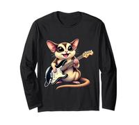 Divertente Sugar Glider Che Suona la Chitarra elettrica Amanti della Musica Maglia a Manica