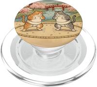 Divertente Sumo Cat Wrestling giapponese Ukiyo-e Vintage Art PopSockets PopGrip per MagSafe