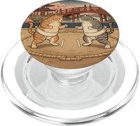 Divertente Sumo Cat Wrestling Ukiyo-e giapponese Vintage Art PopSockets PopGrip per MagSafe