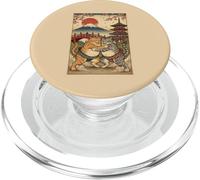 Divertente Sumo Cats Wrestling giapponese Ukiyo-e Vintage Art PopSockets PopGrip per MagSafe