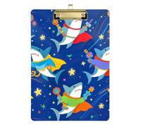Divertente Super Shark Star Blu Scuro Appunti Set Hard Board per Allenatori di Softball Appunti Insegnante Dimensioni 9 x 12.5 Tabla para escribir