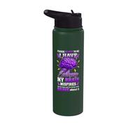 Divertente supporto epilettico umorismo viola consapevolezza per l'epilessia Stainless Steel Insulated Water Bottle