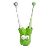 Divertente supporto per spazzolino da denti Scallion-Organizzatore per bagno in resina con 2 slot,supporto per spazzolino da denti ispirato alla cucina per decorazioni da controsoffitto