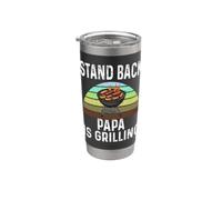 Divertente supporto posteriore Papa Is Grilling Charcoal Grill Dad Humor Bicchiere termico in acciaio inox doppia parete