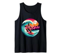 Divertente Surf Sasquatch Tramonto Hawaiano Retro Tropical Vibes Canotta