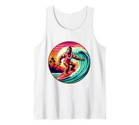 Divertente Surf Sasquatch Tramonto Hawaiano Retro Tropical Vibes Canotta