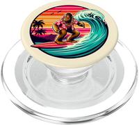 Divertente Surf Sasquatch Tramonto Hawaiano Retro Tropical Vibes PopSockets PopGrip per MagSafe