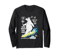 Divertente Surfer Bear California Beach Summer Vibes Vacanza Maglia a Manica