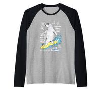 Divertente Surfer Bear California Beach Summer Vibes Vacanza Maglia con Maniche Raglan