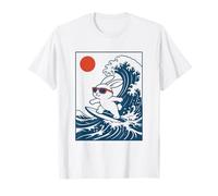 Divertente Surfing Bunny Meme, Beach Wave Surf Art Maglietta