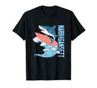 Divertente Surfing Shark Narragansett Rhode Island Vacanza Maglietta