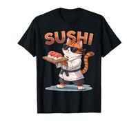 Divertente Sushi Cat Chef Carino Anime Giapponese Bambini Ragazzi Ragazze Maglietta