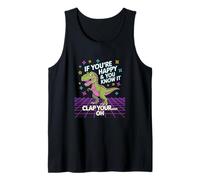 Divertente T-Rex Can't Clap - Happy and You Know It Joke Canotta
