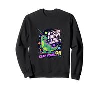 Divertente T-Rex Can't Clap - Happy and You Know It Joke Felpa