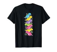 Divertente T Rex colorato arcobaleno ritorno a scuola bambini ragazzi ragazze Maglietta
