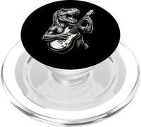 Divertente T-Rex Dino che suona la chitarra heavy metal punk musica rock PopSockets PopGrip per MagSafe