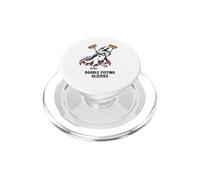 Divertente T-Rex Double Fisting Glizzies Patriottico T-Rex Hot Dog PopSockets PopGrip per MagSafe