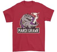 Divertente T- Rex Martedì Grasso Grawr Dinosauro Uomo T-Shirt 100% Cotone