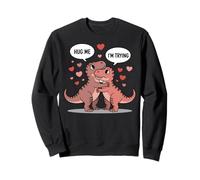 Divertente T Rex Valentine Coppia Abbracciami Meme Dinosauro Felpa
